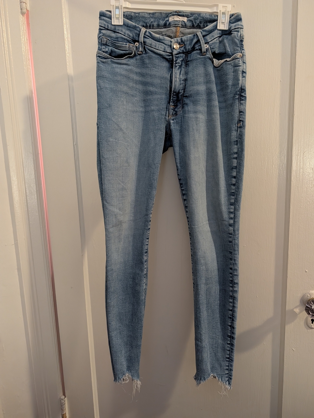Good American Mid-Rise Skinny Jeans (GLL873T INDIGO011) Rise 9.5"
